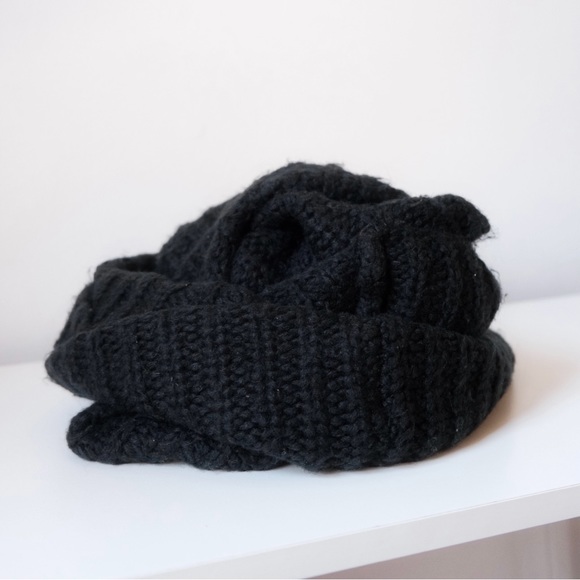 Accessories - Black Knit Infinity Scarf